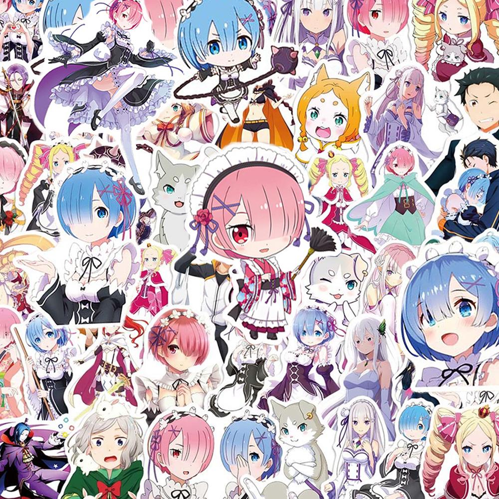 10/30/50 шт. Re:ZERO - Начинаю новую жизнь в другом мире Аниме Наклейки Кавайные Мультяшные Наклейки Чемодан Телефон Ноутбук Милый Rem Наклейка