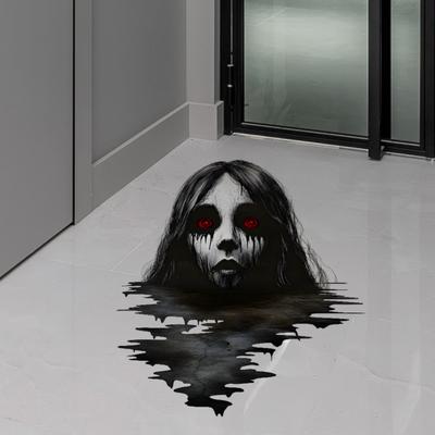 1 комплект стикер на Хэллоуин Женский призрак Водонепроницаемый ПВХ Самоклеящийся Жуткий Домашний Спальня Гостиная Настенное Напольное Украшение 3D Эффект Наклейка Леди Призрак