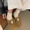 2024 New Autumn Fashion Women's Comfortable Flat-heeled Toe Suede Bow Lace-up Slippers Ladies Shoes