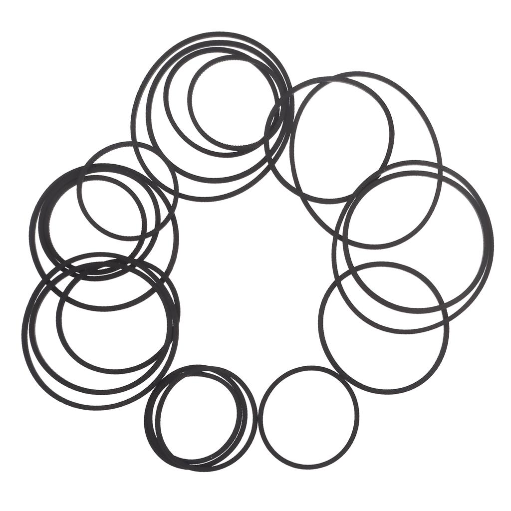 20pcs Square Rubber Belts for Recording Devices and Video Drives 1.2mm Strong Rubber Belts Mixed Size 30-65mm