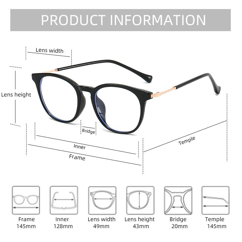 TR90 Anti Blue Light Blocking Glasses Frame Women Cat Eye Retro Eyeglasses for Ladies Optical Frame