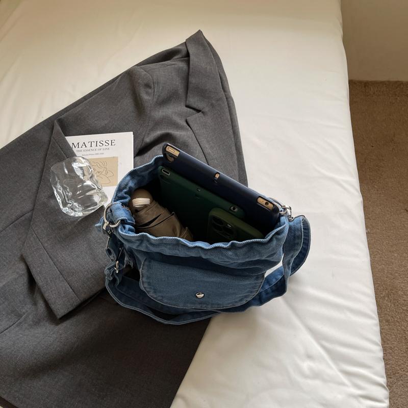 Женская сумка через плечо из денима большой емкости, сумка для путешественников на плечо