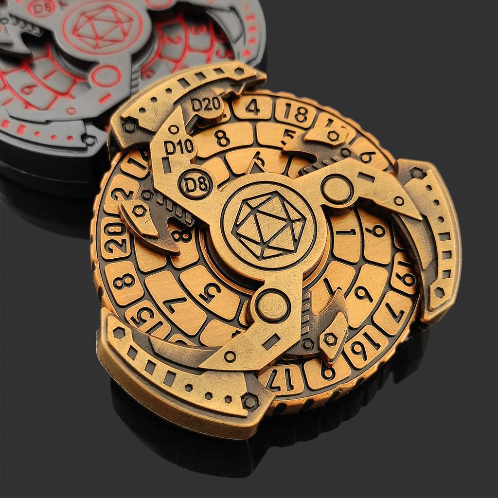 Металлические игральные кости COC Running Dice 7-в-1 Fingertip Gyro Turntable Polyhedron Metal Dice DND Dungeons & Dragons