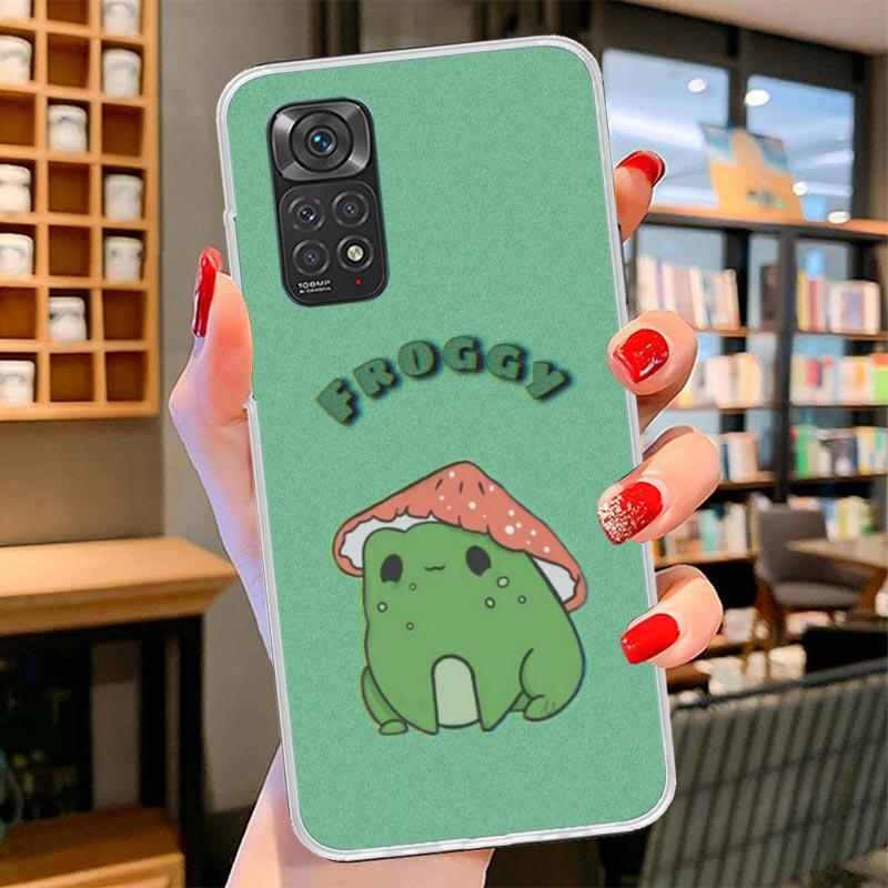 Коттеджкор Лягушка Гриб Кавайный Чехол для Телефона Для Xiaomi Redmi Note 15 14 13 12 11 10 Pro Plus 14S 12S 11S 11T 11E 10S Мягкий