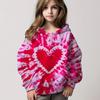 Модная женская толстовка с капюшоном в стиле тай-дай с рисунком в виде сердца, 3D-пуловер для весны и осени, спортивный подарок для активного отдыха