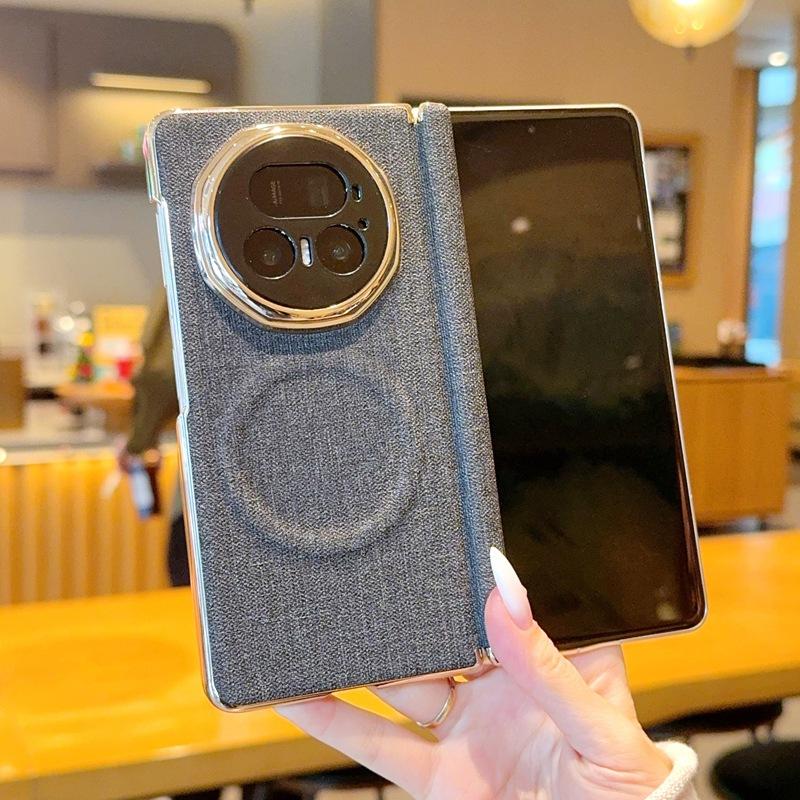 Применимо к чехлу для мобильного телефона Honor magicv5 складной экран двойная центральная ось всесторонний чехол MagicV6 магнитный с узором из джинсовой кожи