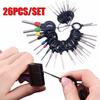 26Pcs Automotive Wire Terminal Removal Tool Car Wiring Crimp Connector Pin Kit Connector Crimp Pin Removal Car Terminal Remover