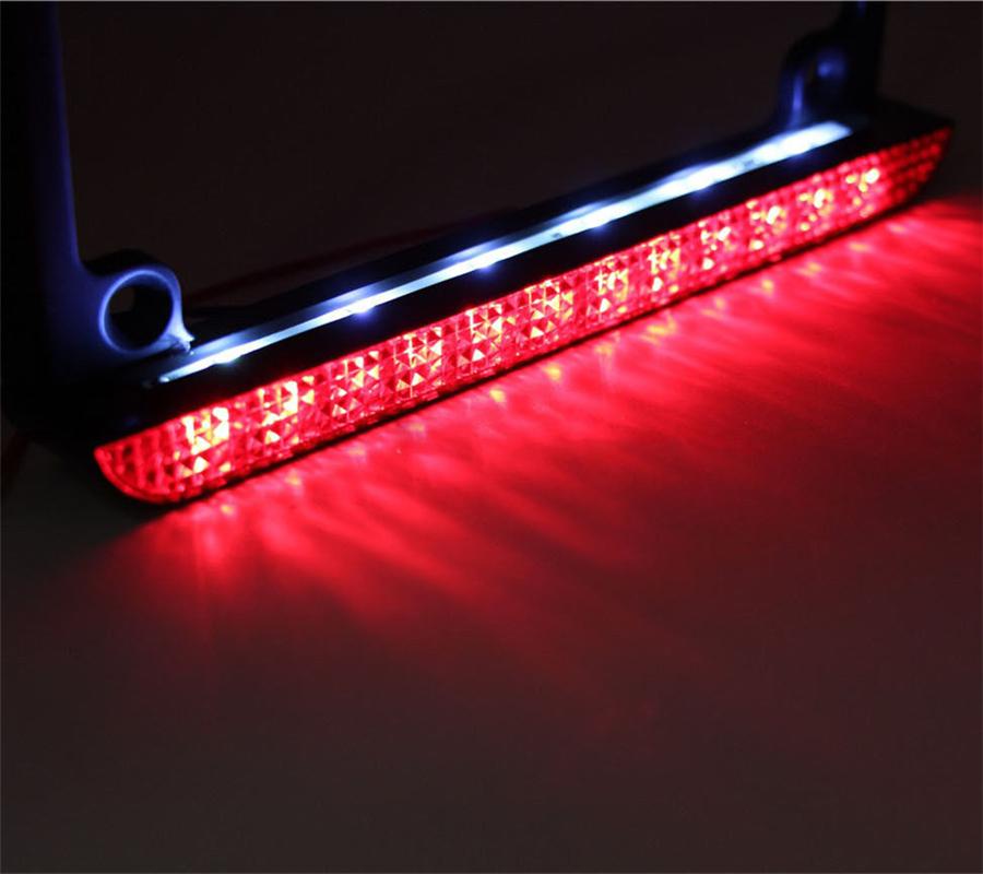 Universal 12V LED Motorcycle License Plate Light Stop Light for USA Number Frame