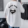 Тяжелая футболка из чесаного хлопка для молодежи, свободного кроя, с коротким рукавом и графическим принтом