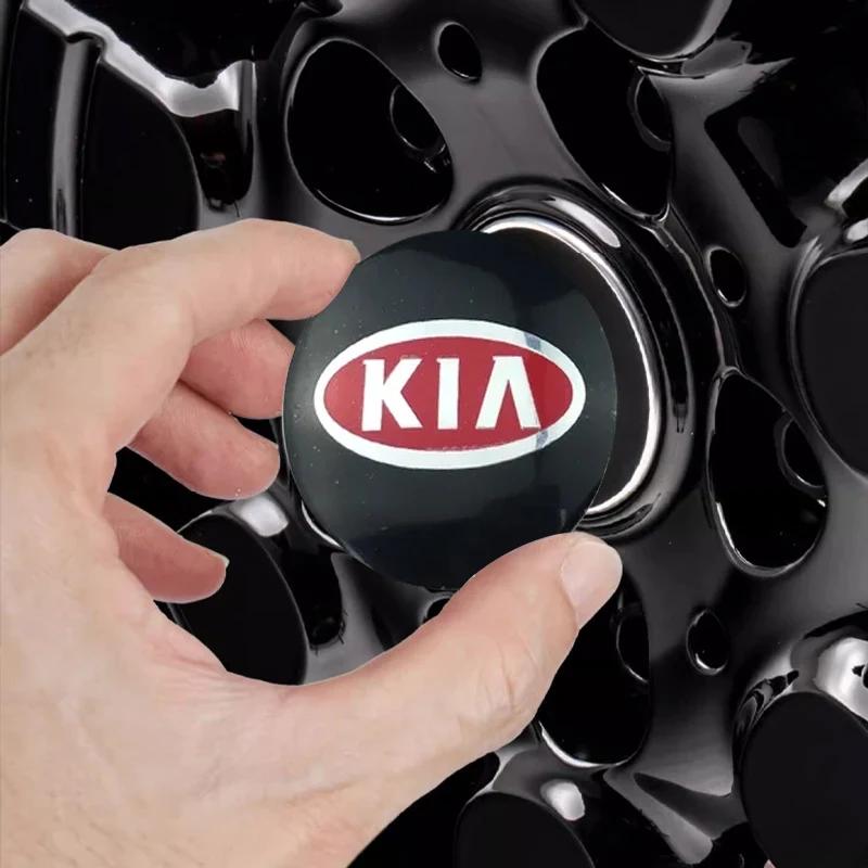 QZGF3 4pcs 3D 56mm Car emblem Wheel hub Center Cap Badge covers sticker Decals Styling accessories For KIA EV6 Sorento Niro Stinger