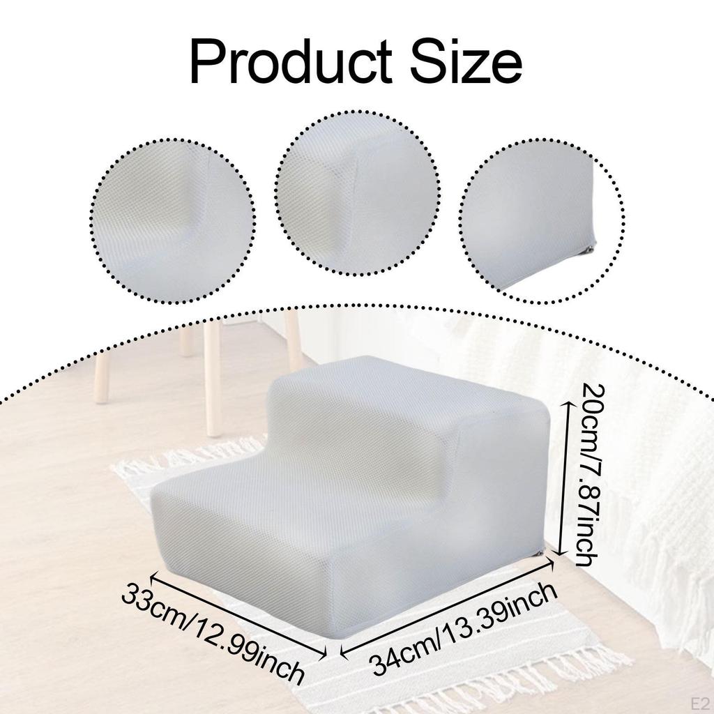 2 Step Dog Ramp for Small Pets, Washable Non-Slip Stairs Couch And Window Access
