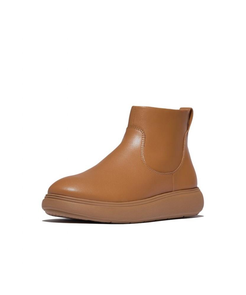 Fitflop [Iq-Comff] Women'S Leather Zip-Up Ankle Boots - Desert Tan (Ft59K2B10B)