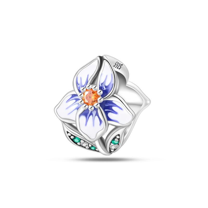 New 925 Sterling Silver Spring Tulip Pansy Flower Charms Bead Fit 925 Original Bracelets Fine DIY Jewelry Birthday Gift