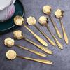 Dessert Mixing Spoon Stainless Steel Tableware Cutlery Set Flower Spoon Set Teaspoon Soup Spoon