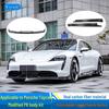 Обвес в стиле PK для Porsche Taycan: передний сплиттер из углеродного волокна, задний диффузор, боковые юбки, заднее антикрыло и спойлер.