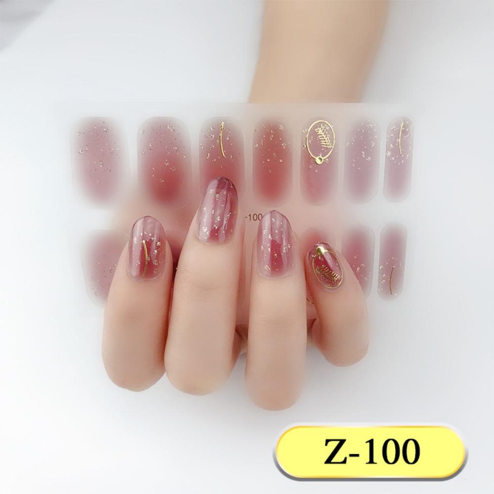 Z трехмерная водонепроницаемая запекаемая гель-лаковая пленка полная наклейка простой европейский и американский стиль продвинутая пленка для ногтей бумага наклейка для ногтей