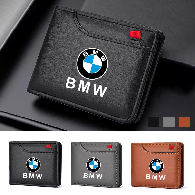 Leather Car Logo Wallet Credit Card Coin Bag Portable Purses For BMW 1 2 3 5 7 Series X1 X3 X4 X5 X6 E46 E90 E60 F10 G20 G30 F15 rlzh86
