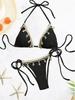2025 Женский сексуальный купальник бикини халтер треугольник со шнуровкой