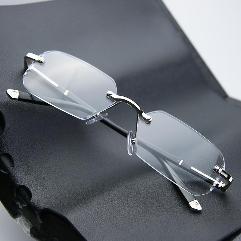 Men Anti Blue Light Computer Glasses Frameless Square Diamond Cut Edge Fashion Women Glasses Very Suitable for Hiking