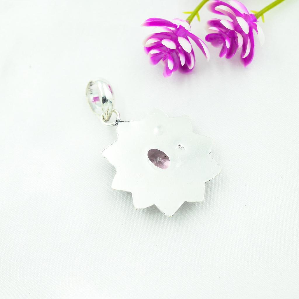 Подвеска с розовым кунцитом, драгоценный камень, кулон из стерлингового серебра 925 пробы, ювелирное изделие ручной работы, кулон с камнем по дате рождения, подарок для него