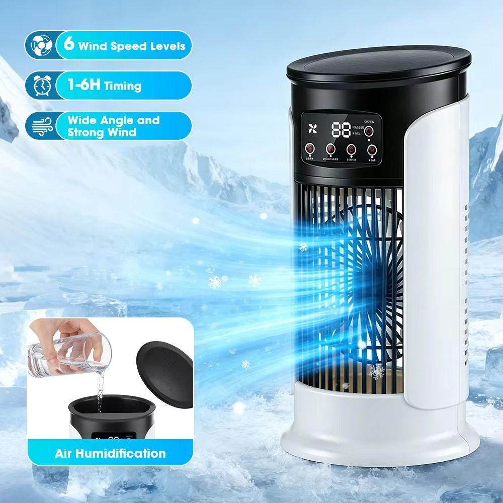 Low-Noise Operation Air Cooler Fan Compact Design Portable Air Conditioner Personal Cooling