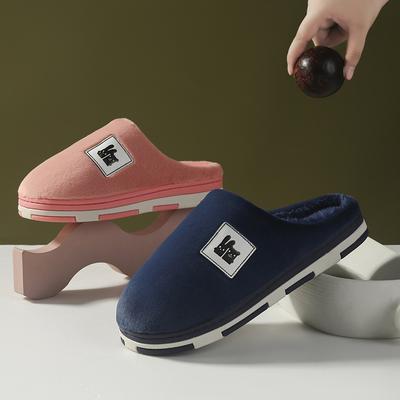 Модные женские и мужские парные зимние плюшевые тапочки, мужские домашние хлопковые туфли, женские теплые утолщенные туфли, парные милые домашние тапочки