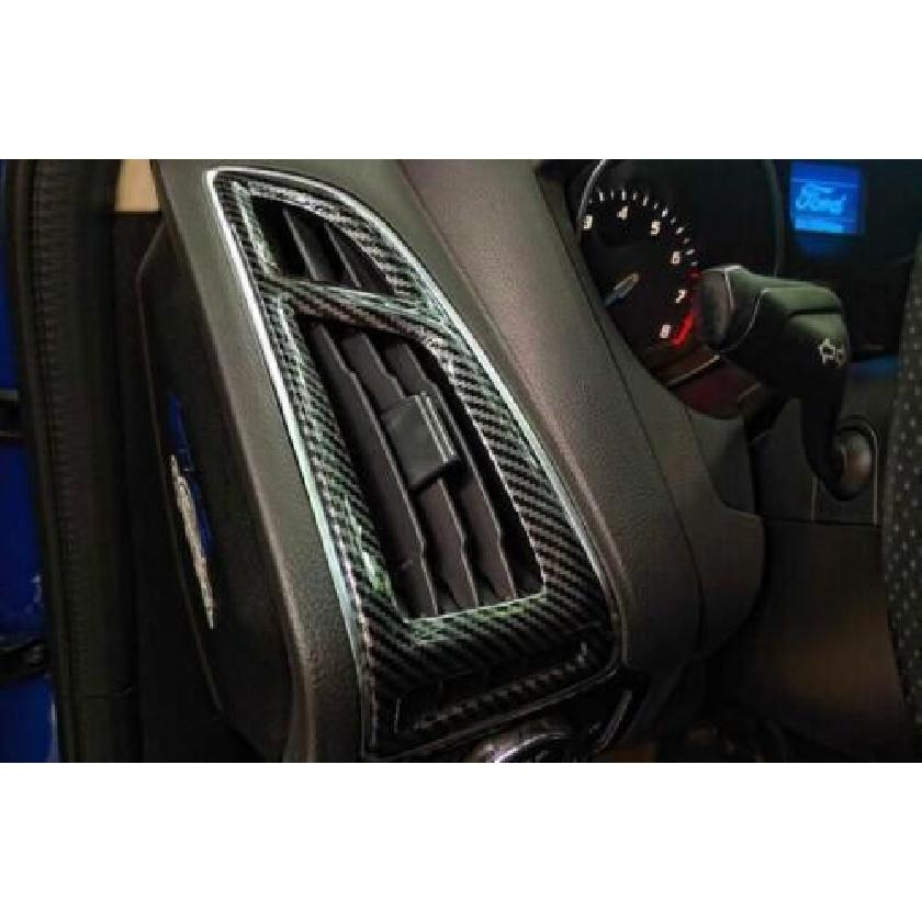 Fit For Ford Focus 2PCS Console L&R Air Outlet Vent Trim Carbon Fiber 2012-2018