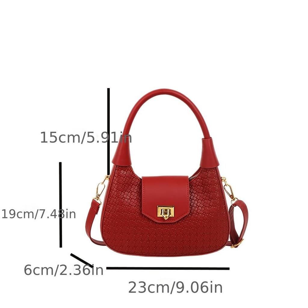 Women's handbag, vintage woven crescent underarm bag, women's new textured portable small bag, versatile shoulder and crossbody work bag