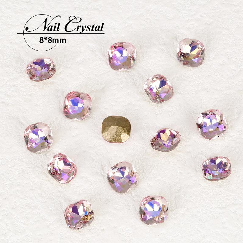 Xiaohongshu Nail Art Diamond, большая упаковка из 500 розовых заостренных нижних бриллиантов в форме капли воды, овальных бриллиантов K9 особой формы