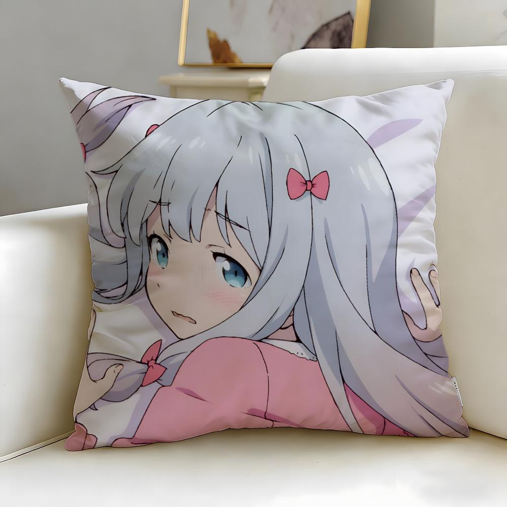 romance anime Eromanga Sensei Cushion Cover Soft EasyWash Pillow Case Versatile for Couch Bed Travel and Office