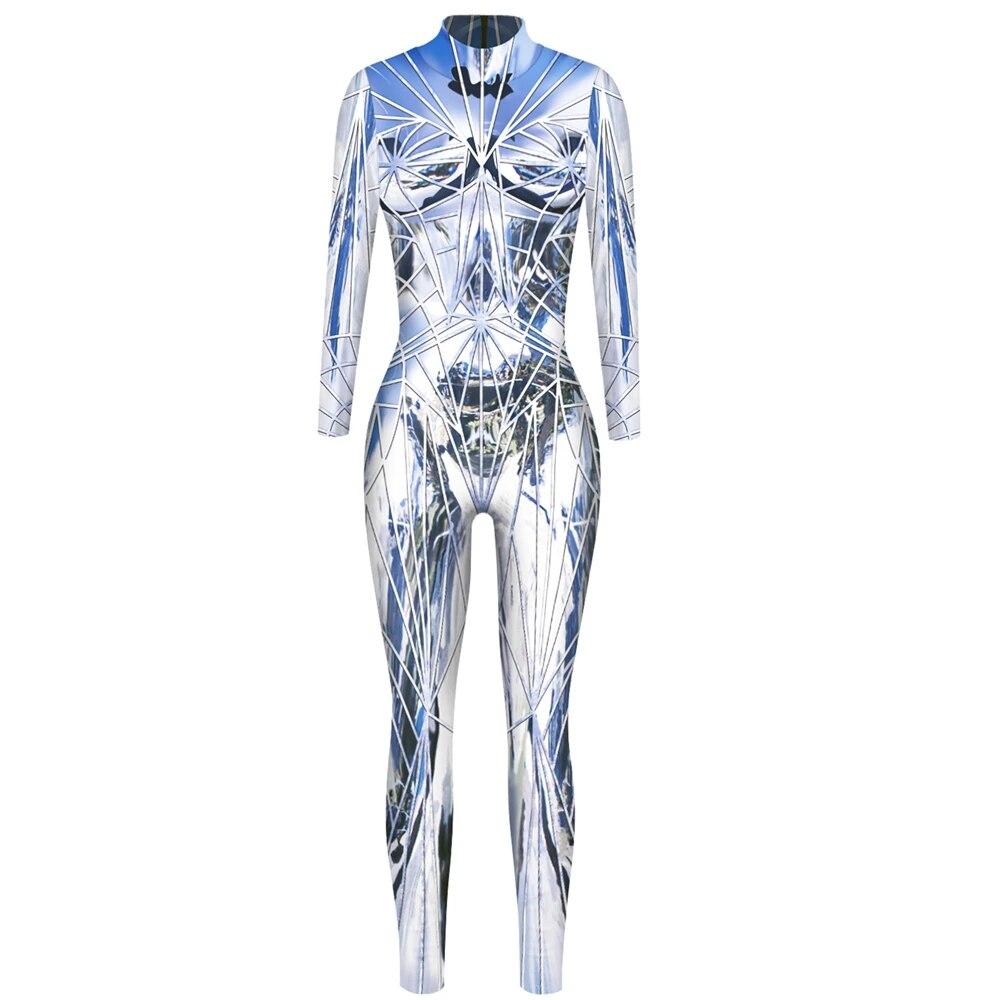Punk Gothic Jumpsuit Catsuit Sexy Women Cosplay Costumes Halloween Bodysuit