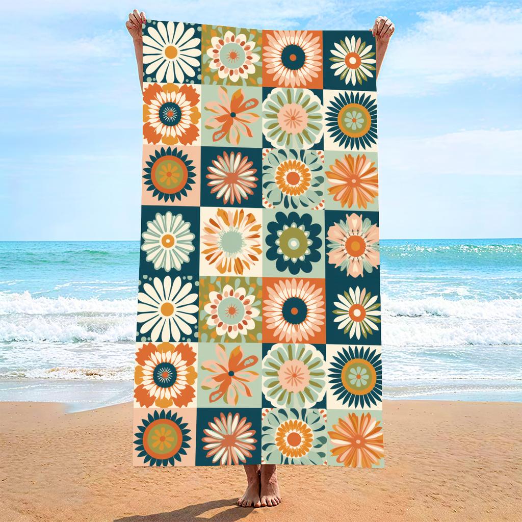 New, Double-sided Velvet Beach Towel Quick-drying Sports Towel Printed Bath Towel