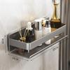 Bathroom Floating Shelves Stainless Steel Storage Rack Nail Free Hanging Rustproof for Home Kitchen