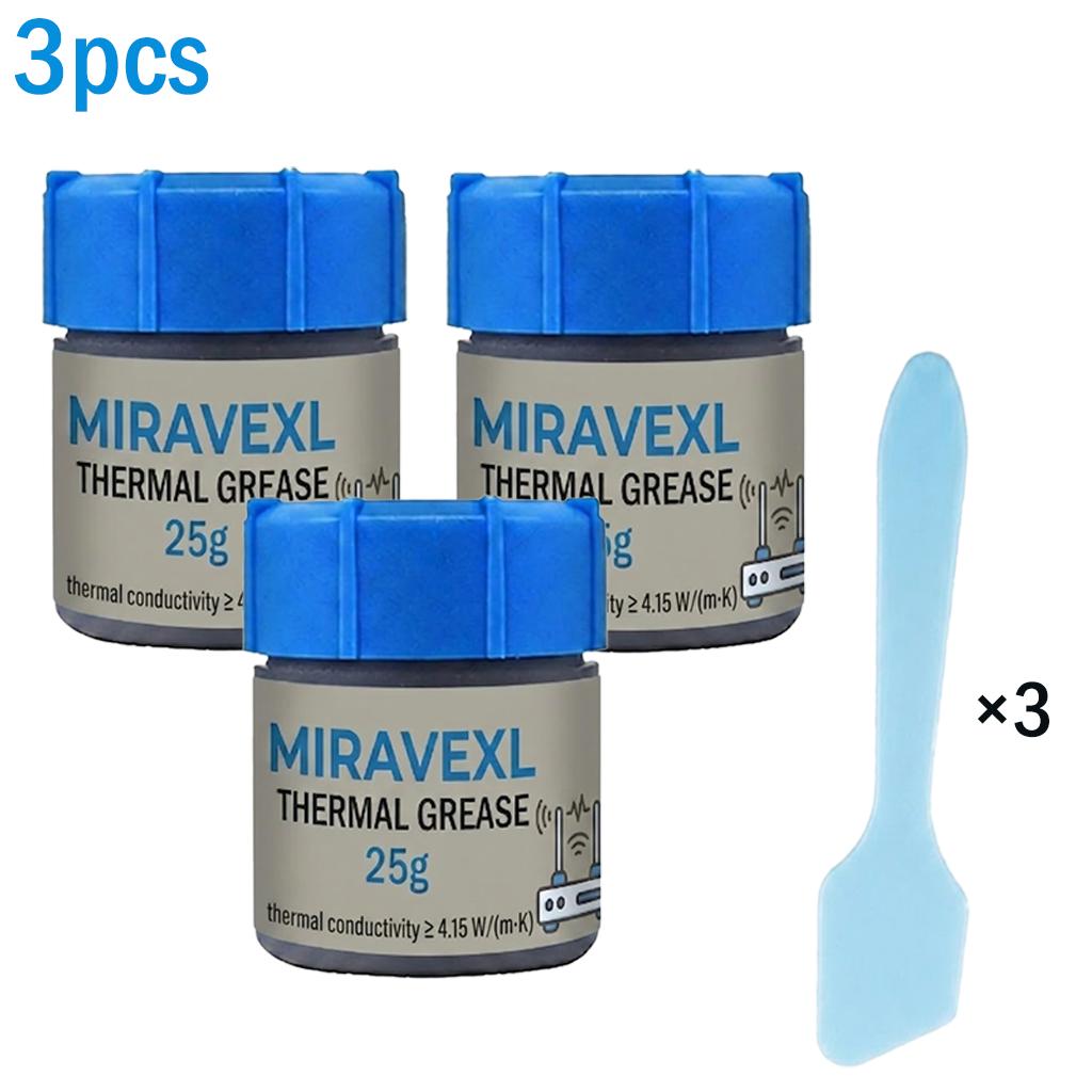MIRAVEXL 25 г Комплект термопасты с аппликатором, Высокопроводящая паста 4,15 Вт/м·К для роутера, модема, процессора и электронных устройств