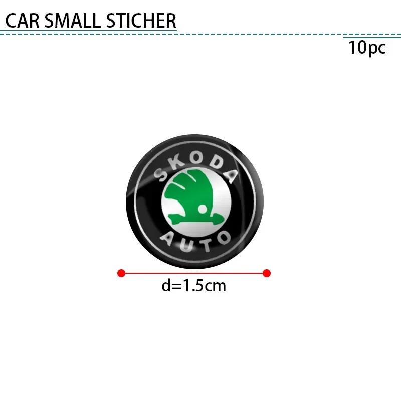 Car Sticker 2026 Hot 10Pcs Car Logo Car Center ConsoleTrumpet Decoration Sticker For Skoda Octavia Fabia Superb Roomster Kodiaq