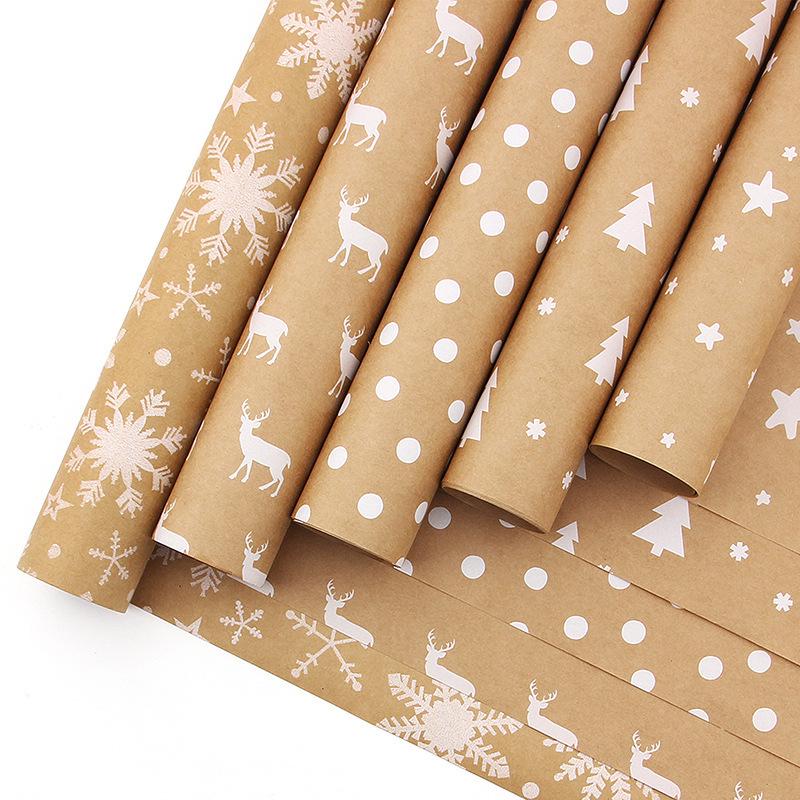 Exclusive Retro Snowflake & Star Polka Dot Christmas Gift Wrapping Paper