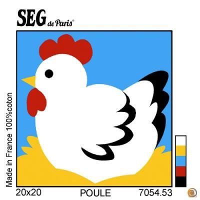 Kit canevas - Seg - Soudan blanc - 20x20cm - Idéal pour enfants - Inclus aiguille et fils