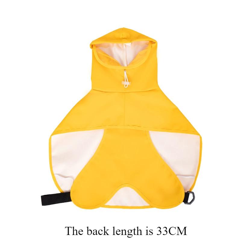 Dog Clothes PU Waterproof Jacket Dog Raincoat Pet Supplies Waterproof Outdoor Can Tow Dog Cloak and Rain Cloak Pet Clothing Casual Stomach Protection