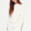 MLB Base Logo Sweatshirts Unisex Cream Crew Neck Moderate Plus Size 3AMTB0221-50CRS