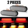 1 Pair 34led Bi-color 3 In 1 Guide Light Trailer Truck Brake Flowing Drl Light Turn Signal