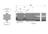 Wałek, Wom Frezowany Jednostronnie 600Mm Z6 - 1 3/8, Waryński