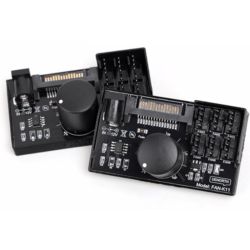 Контроллер скорости вращения вентилятора компьютера, мощный концентратор, контроллер питания Sata, контроллер скорости вращения вентилятора сервера Nas, регулировка скорости PWM для 6 вентиляторов