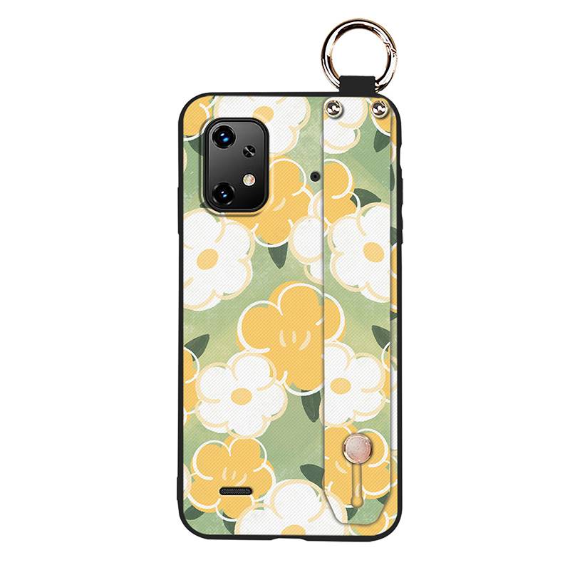 Oil Painting Flower Phone Case For UMIDIGI Bison X20 Wristband Wrist Strap Kickstand Soft Case Ring Protective Durable