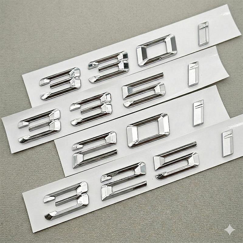 Chrome Trunk Letters Emblem for BMW 3 Series E46 E90 E91 F30 G20 320i 325i 330i 335i Badge Logo Sticker Car Styling Accessories