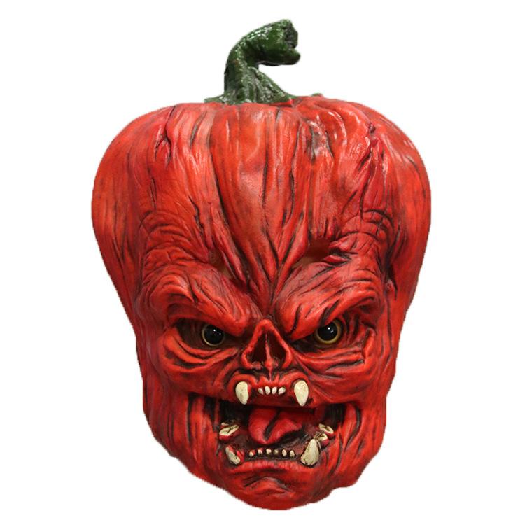 Red Pumpkin Mask Halloween role-playing cospla Latex pumpkin headgear horror prop ghost