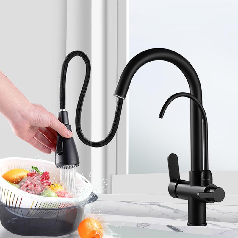 ALENARTWATER Кухонный кран для чистой воды, Вращающийся на 360 градусов кран-фильтр, Выдвижной излив, Смесители, Torneira