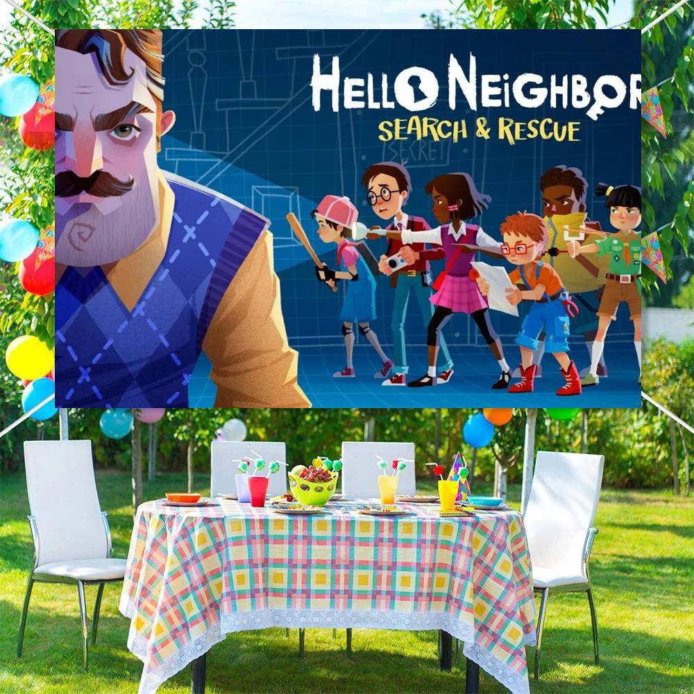 Game HELLO N-NEIGHBOR Photography Backdrops Kids Birthday Photo Background Studio Portraits Photocall Props