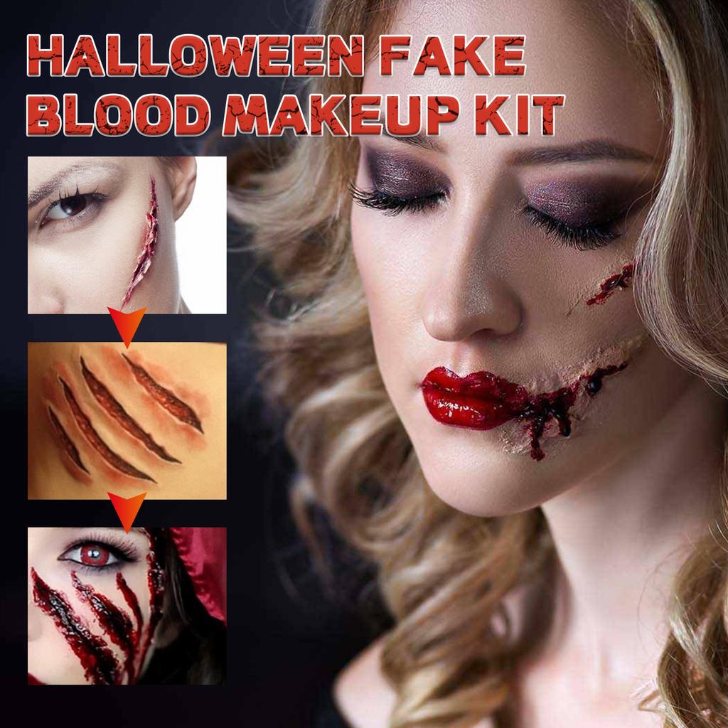 EELHOE Halloween Makeup Kit Special Effect Painting Fake Wax Scar Blood Scar Painting Fake Wax Set Makeup Party 130ml