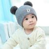 2 шт. Комплект детской шапки и манишки с мишкой Вязаная детская шапка и шарф Комплекты Эластичная шапка для малышей Шарфы Удобное ношение