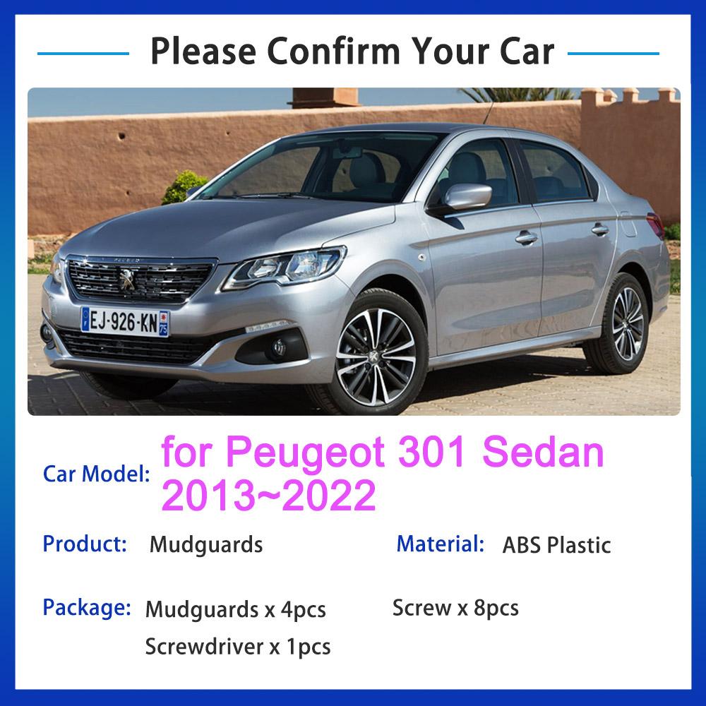 Для Peugeot 301 Sedan 2013 ~ 2022 2018 2017 2016 2015 2014 Брызговики Брызговик Передняя защита автомобиля